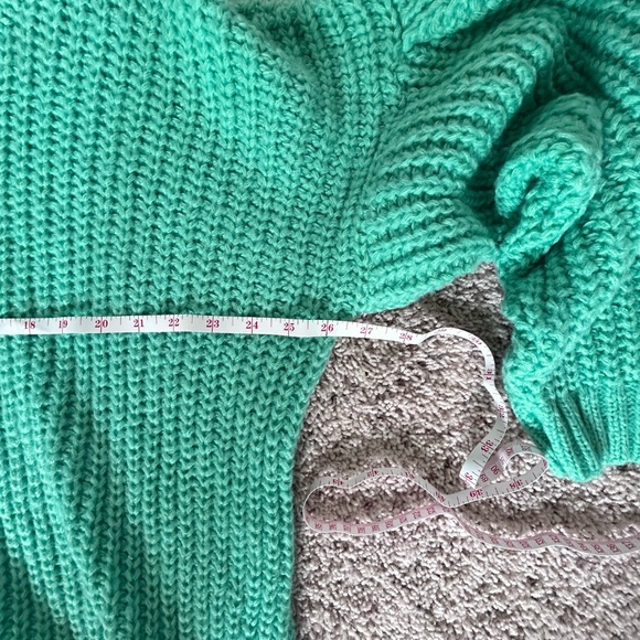 NWT ASOS Oversized Sweater with Pleat Sleeve in Bright Turquoise - Picture 7 of 7